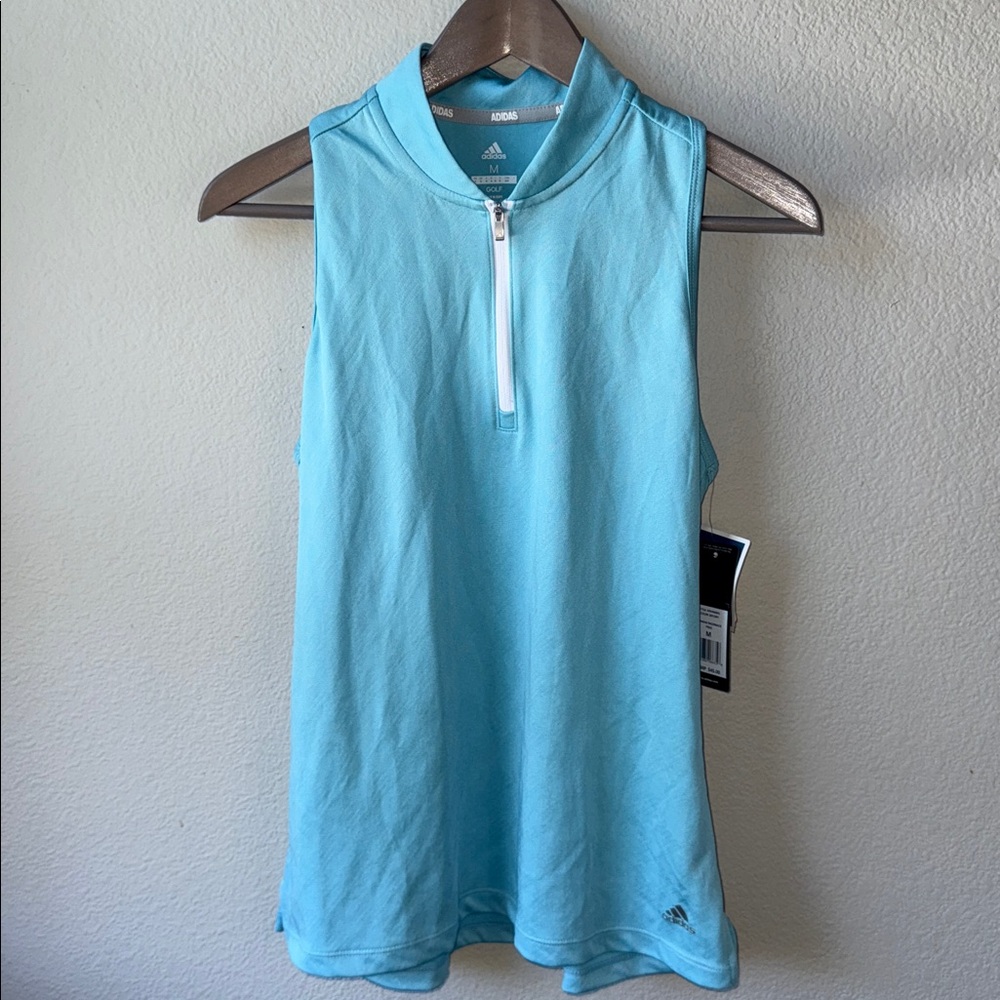 Adidas Women's Sky Blue Zip Tank Top